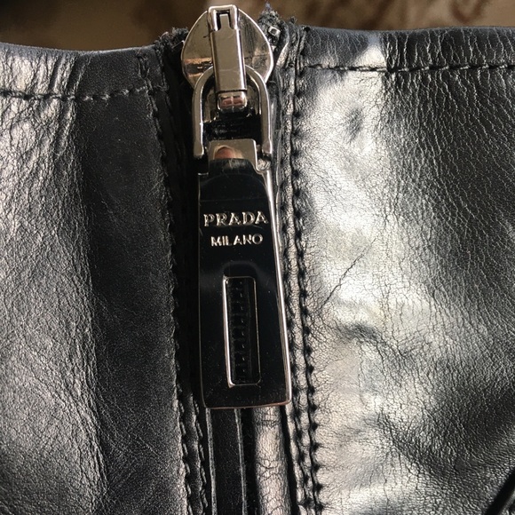 SOLD Prada Black Leather Bootie Sz 38.5 - Picture 10 of 12
